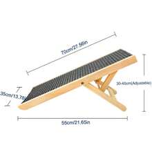 Freestanding Dog Ramp Pet Puppy Ramp Adjustable Heights Non-Slip Carpet Stair - Black - View 2