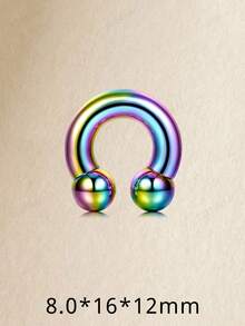 JIESIBAO 1件装圆形杠铃马蹄形怪兽螺旋球环 316L医用钢粗号耳环扩耳套装穿刺饰品 2G 4G 6G 8G - 馬蹄鐵環 - 查看 52