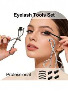 1pc Mini Precise Eyelash Curler, Stainless Steel Eyelash Curler Tool For Natural Curl - Multicolor - View 4