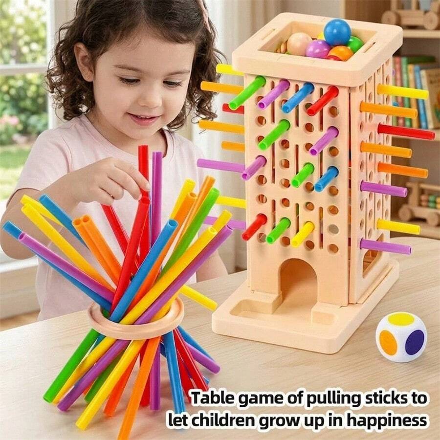 Tabuleiro de Quebra-cabeça 2 em 1 para Crianças, Inclui Lápis de Cor, Brinquedo Interativo Pais-Filhos, Jogo de Integração Sensorial, Brinquedo de Quebra-cabeça, Jogo de Pensamento Lógico, Exercício de Coordenação Motora, Combinação de Cores, Brinquedo Interativo Familiar - Multicolorido - Visão 1