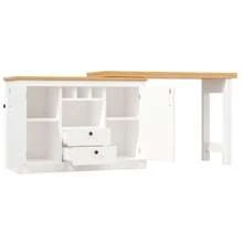 High-Quality Extendable Bar Table With 360° Swivel Function And Storage Space, Length Adjustable From 120-180cm, Suitable For Living Room, Dining Room, Home Office, Black Extendable Designer Bar Table, Black - 白色 - 查看 12