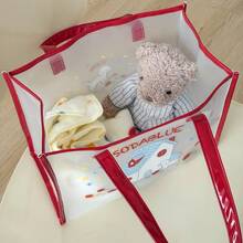 PVC宠物手提包，新款极简透明沙滩包，可爱卡通印花夏季旅行包 - 彩色 - 查看 4