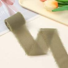 1卷5米/卷手工雪纺毛边丝带，适用于婚礼花束、礼品包装、手工艺品、乡村婚礼请柬、蝴蝶结、花环、DIY工艺品、圣诞装饰、DIY家居装饰、婚礼派对和礼品包装。 - 一卷 - 查看 39