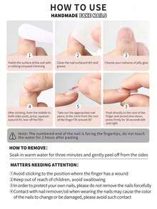 12片装 Y2K 手工按压式脚趾甲，黑色，法式风格，立体蝴蝶结图案，小巧香氛，可爱可拆卸，适合女性和女孩日常舞会佩戴，美甲礼品包含脚趾甲果冻胶和摩擦条。 - 彩色 - 查看 10