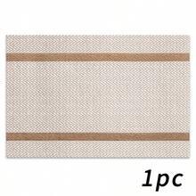 1/2/4/6/8/300pcs Luxury Placemat Set, Featuring Minimalist High-End Brown Plaid Design, Available In Multiple Patterns. Made Of 100% Polyester Fabric Using Digital Printing Technology, Machine Washable, Heat-Resistant, Waterproof And Easy To Clean, Suitable For Party Decoration, Coffee Tables, Dining Tables And Indoor Decor Accessories, Restaurants And Company Gatherings. - Multicolor - View 20