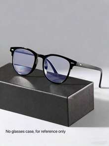 1副男士经典方形返校黑色眼镜，透明镜片，适用于电脑、电视、游戏、智能手机等，保护眼睛免受视觉疲劳。 - 黑色 - 查看 4