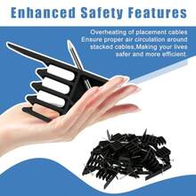 Cable Stackers 200Pcs Cable Stapler Clips With Steel Nails Multi-Purpose Electrical Wire Stackers Insulated Cord Staples For Most Cable Types Easy-To-Install - 200PcsBlack - View 5