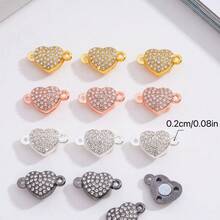 Heart-Shaped Magnetic Clasp Pendant, Heart Design Helps DIY Jewelry Magnetic Connector Bracelet Necklace - Multicolor - View 4