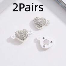 Heart-Shaped Magnetic Clasp Pendant, Heart Design Helps DIY Jewelry Magnetic Connector Bracelet Necklace - Multicolor - View 17