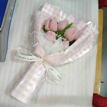 手工多色扭茎编织郁金香花束，创意铁丝绒人造花生日礼物 - 彩色 - 查看 10