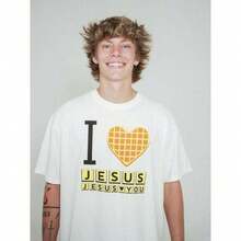 High-QualityI Love Jesus Jesus Love You Waffle  Shirt, Bryce Crawford Merch, Christian Apparel Graphic Tee, Funny Christian Breakfast T-Shirt - 白色 - 查看 2