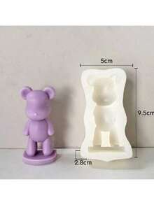 Cartoon Bear Shaped Silicone Candle Mold, Suitable For Home Decor Scented Candle Molds, DIY Plaster Resin Desktop Decorations, Resin Crafts Molds - Puppy - View 2