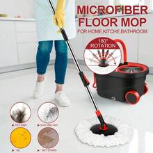 Spin Mop And Bucket With Wringer Set On Wheels, 360 Spinning Mop Stainless Steel Handle For Tile Wood Laminate Floors - A - 查看 4