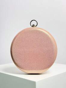 时尚玫瑰花图案晚宴包，女士手提包，女士亮面盒形包，完美迷人，新娘钱包，婚礼，派对，舞会，夜店，生日礼物，情人节礼物，聚会，斜挎包，手提包，手拿包，化妆包 - 粉色 - 查看 5