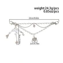 1 chiếc dây đeo túi xách đính hạt ngọc trai giả kiểu Châu Âu và Mỹ dễ thương, mặt dây chuyền hình trái tim nơ tua rua độc đáo. - Nhiều màu - Xem 7