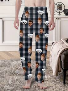 Customizable Women'S Long Pants, Featuring Fun Designs With Face Photos, Comfortable And Amusing Loungewear For Men, Making Them The Perfect Gift For Various Holidays Like Christmas, Anniversaries, And Birthdays - Multicolor - View 2