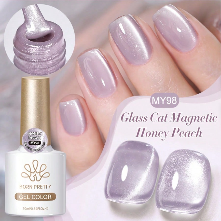 Shein Multicolor Born Pretty 10Ml Glass Cat Magnetic Springtime Glass Beaded Crystal Color Semi Permanent Soak Off Gel Manicure Suitable For Salon Use