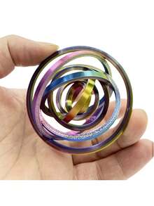 3D Fidget Ring Toy With 6 Spinning Rings, Creative Personalized Portable Toy For Adults, Perpetual Motion Spinner, Easy To Operate With Finger - Multicolor - View 10