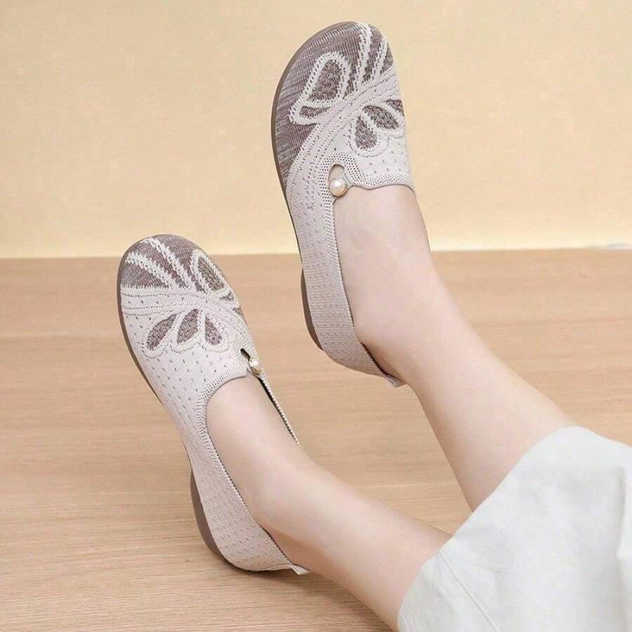 Giày lười đế mềm đa năng dành cho nữ, phù hợp mọi mùa. - Màu be - Xem 1