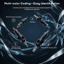 Poseidon Wireless Tattoo Machine Kit, Includes 2 Batteries, 10 Tattoo Needles And 11 Tattoo Inks, Complete Tattoo Supplies For Beginners - Black - View 6