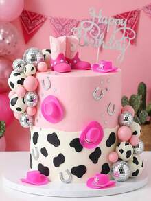 27pcs Cowgirl Cake Decorations, Cowboy Hat And Boots Cake Toppers, Suitable For Western Theme Birthday, Baby Shower, Cowgirl Party Supplies - View 2