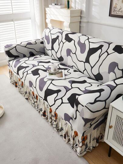 1 tấm bọc ghế sofa bằng lụa sữa in họa tiết, co giãn, chống trượt, thiết kế xếp nếp, phù hợp với ghế sofa đơn/đôi/ba/bốn chỗ, thân thiện với thú cưng, nhiều màu sắc, dùng được cả bốn mùa
