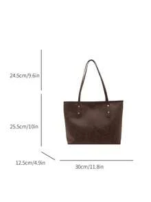 2026新款大容量手提包，多功能单肩包，休闲大学生通勤包（女士款） - 咖啡棕 - 查看 7