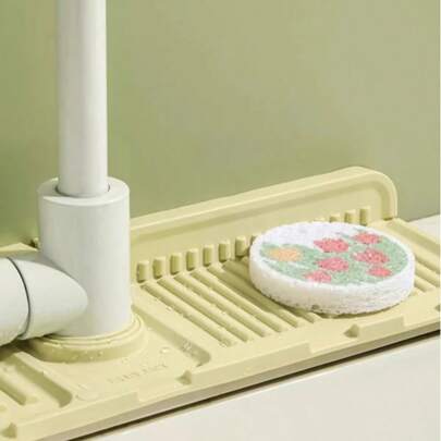 1 片装硅胶水槽防溅垫，可裁剪水龙头防溅垫，厨房水槽沥水板垫