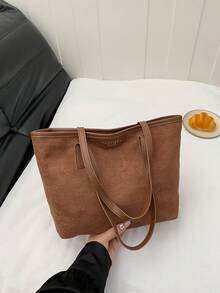 Retro Large Capacity Handbag For Women, New Fashion High-End Versatile Commuter Shoulder Tote Bag - Brown - View 8
