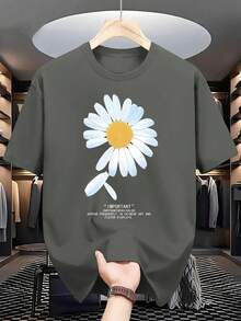 Nuevas camisetas de moda para hombre de primavera y verano con estampado de "girasol", de manga corta, elegantes y ligeras - camiseta de manga corta con cuello redondo, la elección perfecta para ropa casual de exterior en verano. - Blanco - Ver 10