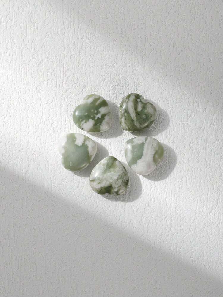 QYDCX 5pcs Natural Heart-Shaped Healing Crystals, Natural Gemstone Set, Small Polished Crystal Stones For Meditation, Mindfulness Gifts, Pocket Decor And Spiritual Collection - 5PCS - View 7