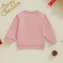Mommy And Me Matching Outfits Christmas/Halloween Sweatshirts Family Matching Xmas Clothes Long Sleeve Crewneck Mama/Mini Letter Print Sweatshirts Pullover Tops Winter Fall Clothes - Màu Hồng  Dưa hấu - Xem 9