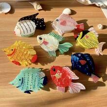 Neue Ozean-Serie Kissing Fish geformte Azetat Haarklammer, Haarklammer Haarspange Haraccessoires für Frauen - Verschiedenfarbig - Übersicht 11
