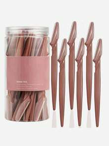 2/12pcs Stainless Steel Trimming Scissors/Razors With Protective Cover, Suitable For Men & Women - Precision Eyebrow Trimmer - Multicolor - View 2