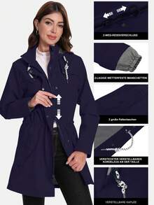 Women Coats - Navy Blue - View 4