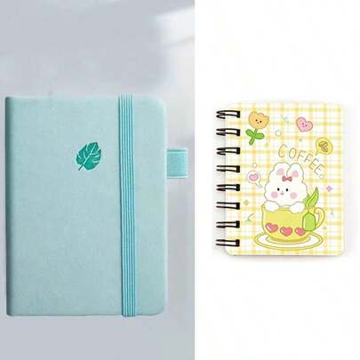 A7 Pocket Notebook, Portable Mini Handheld Notebook + Yellow Notebook