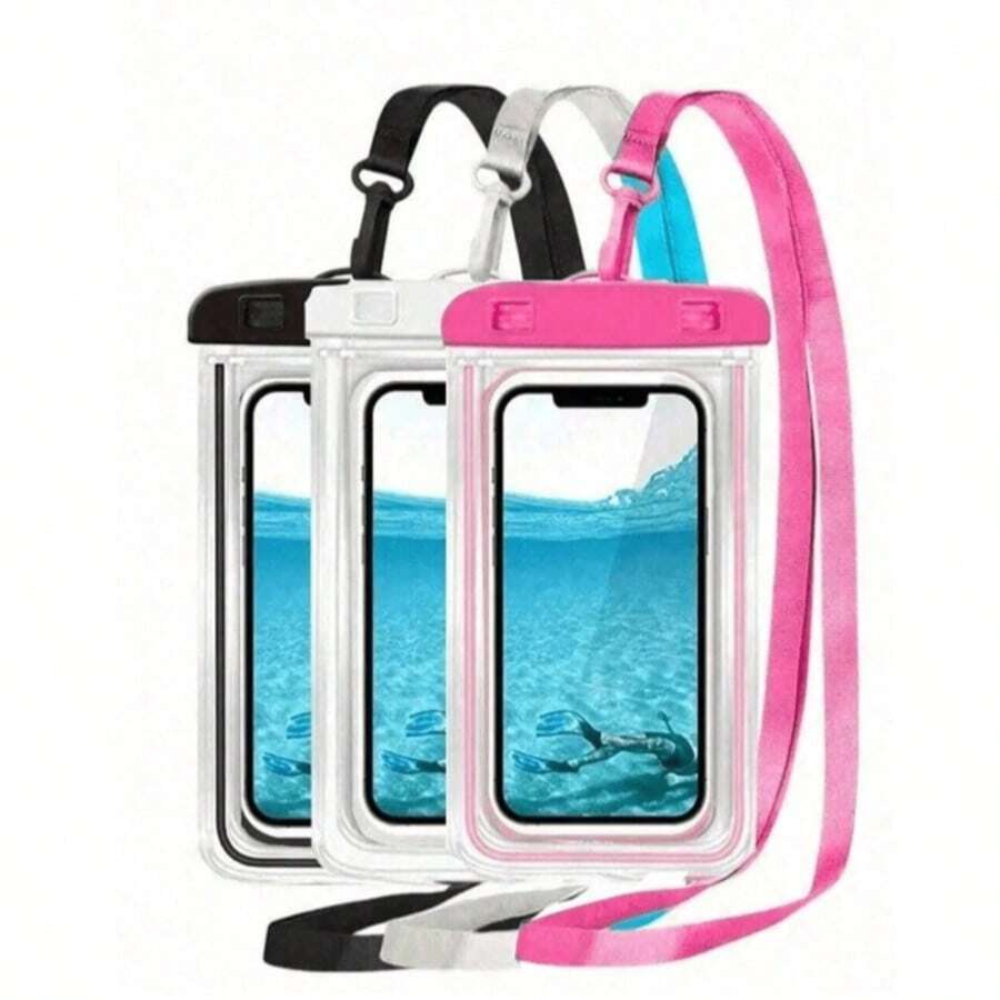 1/2/4pcs Thick Waterproof Pouch, Protects Phones Up To 7 Inches Deep In Water, Suitable For Swimming, Surfing, Rainy Travel, Beach, Boating And Water Activities