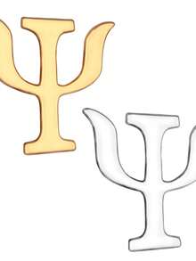2 piezas de broches con texto en inglés con tema de psicología creativa, estilo retro - oro y plata - Ver 3