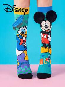 Disney 3D立体压纹过膝袜，可爱卡通返校袜，高品质时尚礼物，适合年轻粉丝 - 彩色 - 查看 2