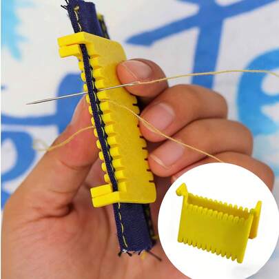 Dụng cụ may kẹp - Dụng cụ may bằng nhựa bền, có khóa cạnh, có thể tháo rời, hiệu quả cố định tốt, phù hợp cho người mới bắt đầu và người cao tuổi, có thể dùng để may quần áo, sửa chữa vải, bảo dưỡng quần áo, hỗ trợ may vá cho người cao tuổi, thiết bị may chính xác, dụng cụ bằng nhựa bền, phụ kiện may vá tự làm, thiết kế tiện dụng, bề mặt nhẵn.