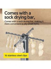 1pc Foldable Clothes Drying Rack, Freestanding Balcony Octopus Shaped Multifunctional Laundry Drying Rack, Indoor Small Octopus Clothes Hanger, Foldable Clothes Drying Rack, Freestanding Balcony, Multifunctional Mobile Clothes Drying Rack, Bedding Drying Rack, Freestanding, Foldable, Multi-Layer Clothes Drying Rack, Multifunctional Towel Rack, Balcony Clothes Drying Rack - Multicolor - View 6