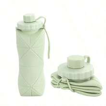 1pc Silicone Collapsible Water Bottle, Large Capacity Portable Sports Water Cup, Retractable Travel Mug - Hồng - Xem 11