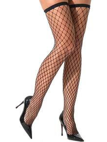 2 Pairs Thigh High Fishnet Stockings Sparkly Fishnet Tights Women, Fishnets Stockings - Black - View 6
