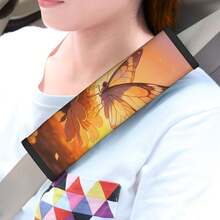 Funda única para cinturón de de coche con estampado de mariposa, almohadilla para el hombro del cinturón de del interior del coche - Multicolor - Ver 4