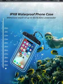 1个通用IPX8防水手机壳，防水袋，适用于游泳、潜水、海滩、夏季旅行必备 - 水機防水袋 - 查看 7