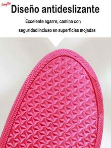 Chanclas de Mujer Cómodas Sandalias Planas Antideslizantes para Casa Playa Verano Suaves con Diseño Ergonómico Tacón Reforzado - Rosa Fucsia - Ver 7
