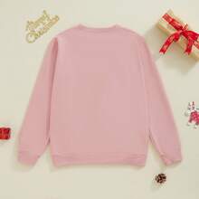 Mommy And Me Matching Outfits Christmas/Halloween Sweatshirts Family Matching Xmas Clothes Long Sleeve Crewneck Mama/Mini Letter Print Sweatshirts Pullover Tops Winter Fall Clothes - Màu Hồng  Dưa hấu - Xem 7