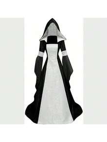 Luxury Witch Dress For Women Halloween Cosplay Costume Vintage Embroidery Gothic Renaissance Style - Green - View 5