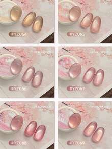 15 ml Capacité Cadeau de la Saint-Valentin 2026, Nouveau vernis à ongles gel œil de chat en verre perle, fleur de pêcher rose nude pêche rêve, convient pour toutes les saisons, manucure magnétique œil de chat brillante et translucide. À utiliser avec base et top coat, nécessite une lampe UV, set de gel à base de plantes, convient aux débutants, à la maison, au bureau, pour les déplacements, les rendez-vous de luxe, style salon populaire, peut durer 28 jours. - Multicolore - Voir 7
