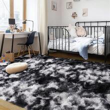 Trendcylala Soft Modern Indoor Large Shaggy Area Rug, Plush, Non-Slip, Not Easy To Shed Hair, Home Decorative, Suitable For Bedroom, Living Room, Dining Room, Dorm, Accent Floor Carpet ,Room Decor, Tie-Dye Black White - Nhuộm tie-dye đen trắng - Xem 15